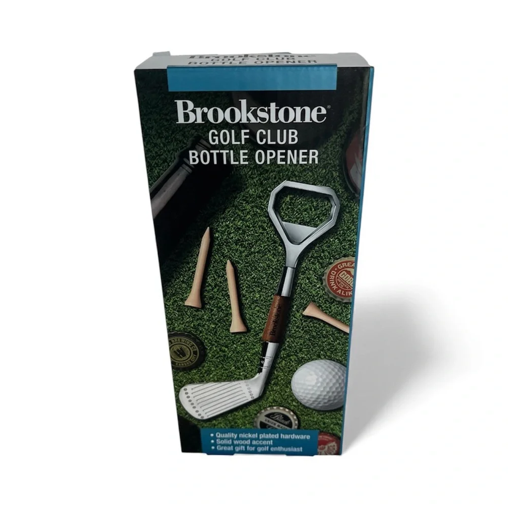 Brookstone Golf Club quality nickel plated bottle opener for Golf Enthusiasts